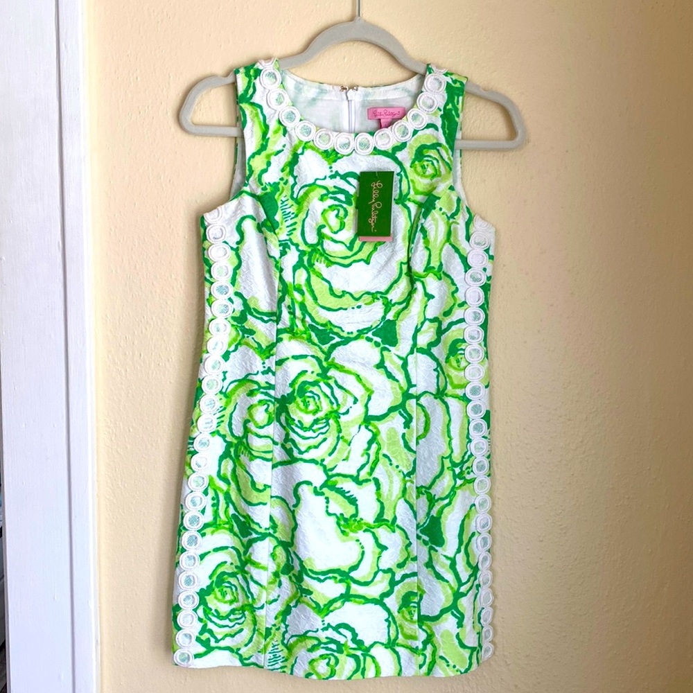 NWT Lilly Pulitzer Dress Mila Shift Green Heart Breaker sz 2